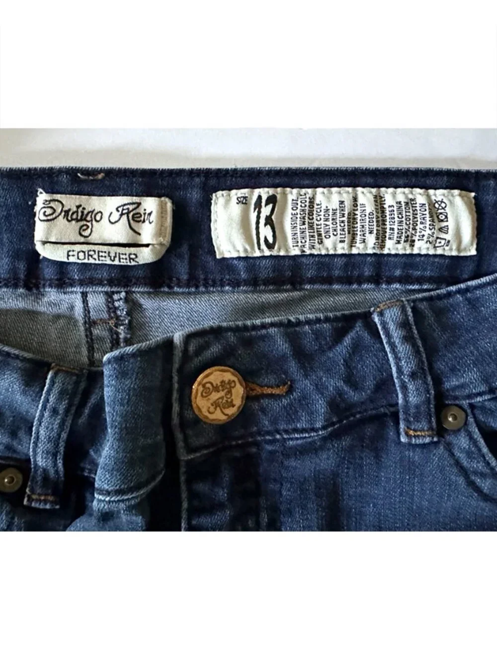 Indigo Rein Forever Cut Off Blue Denim Jean Shorts Size 13